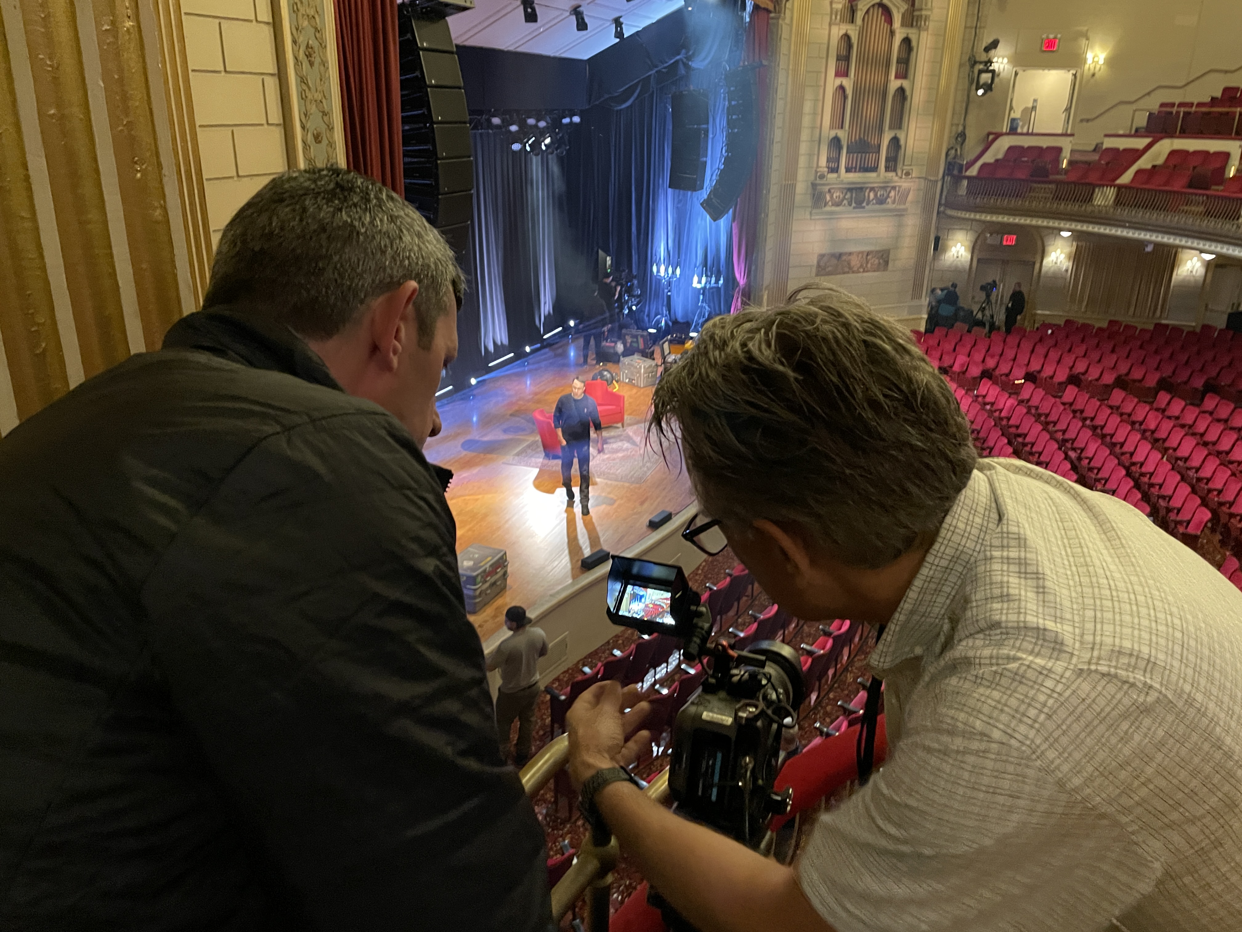 Balcony camera setup for 'Why is This Happening' live tour